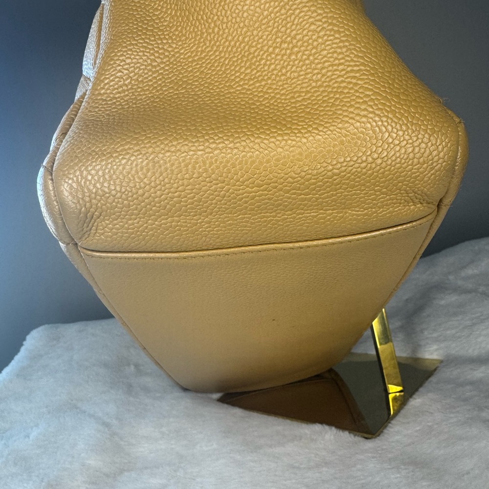 CHANEL Quilted Caviar Leather Beige Shopping Tote - Picture 5 of 16